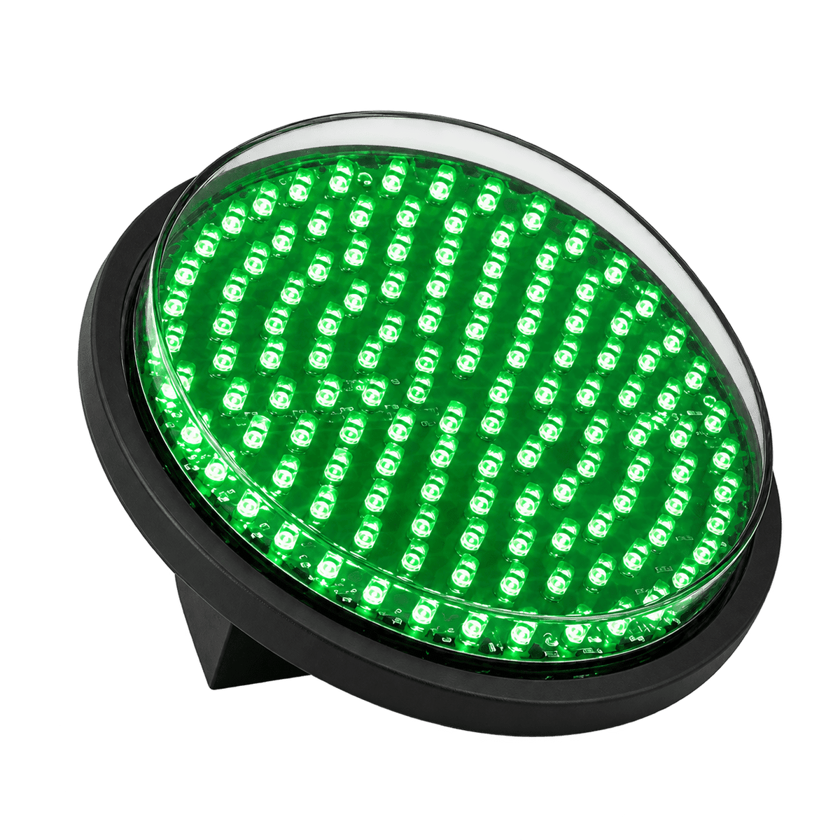 8W Green LED Traffic Light - 200mm IP65, transparent background
