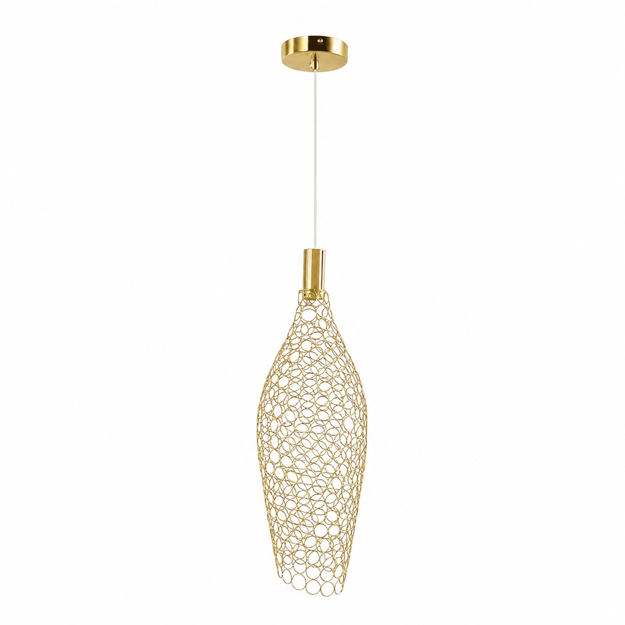 Sophia LED Metal Ring Pendant Light with a gold finish, featuring a modern, minimalist design.