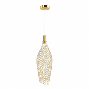 Sophia LED Metal Ring Pendant Light with a gold finish, featuring a modern, minimalist design.