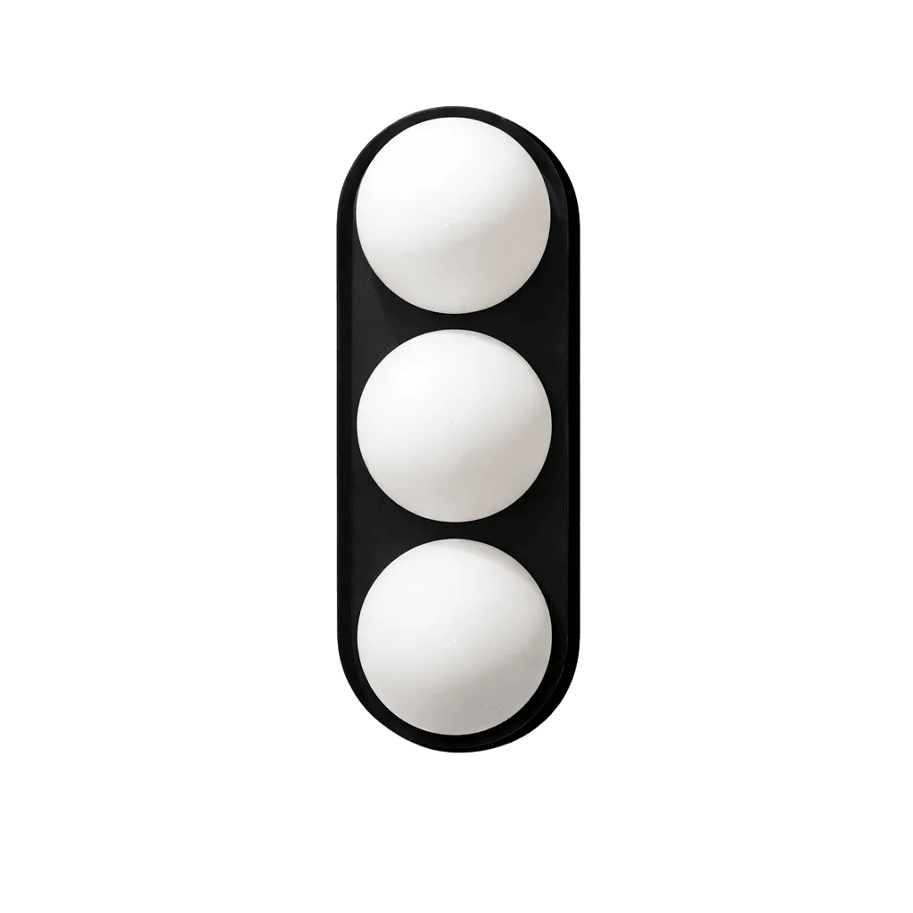 TRE Wall Light - Black & Opal Glass