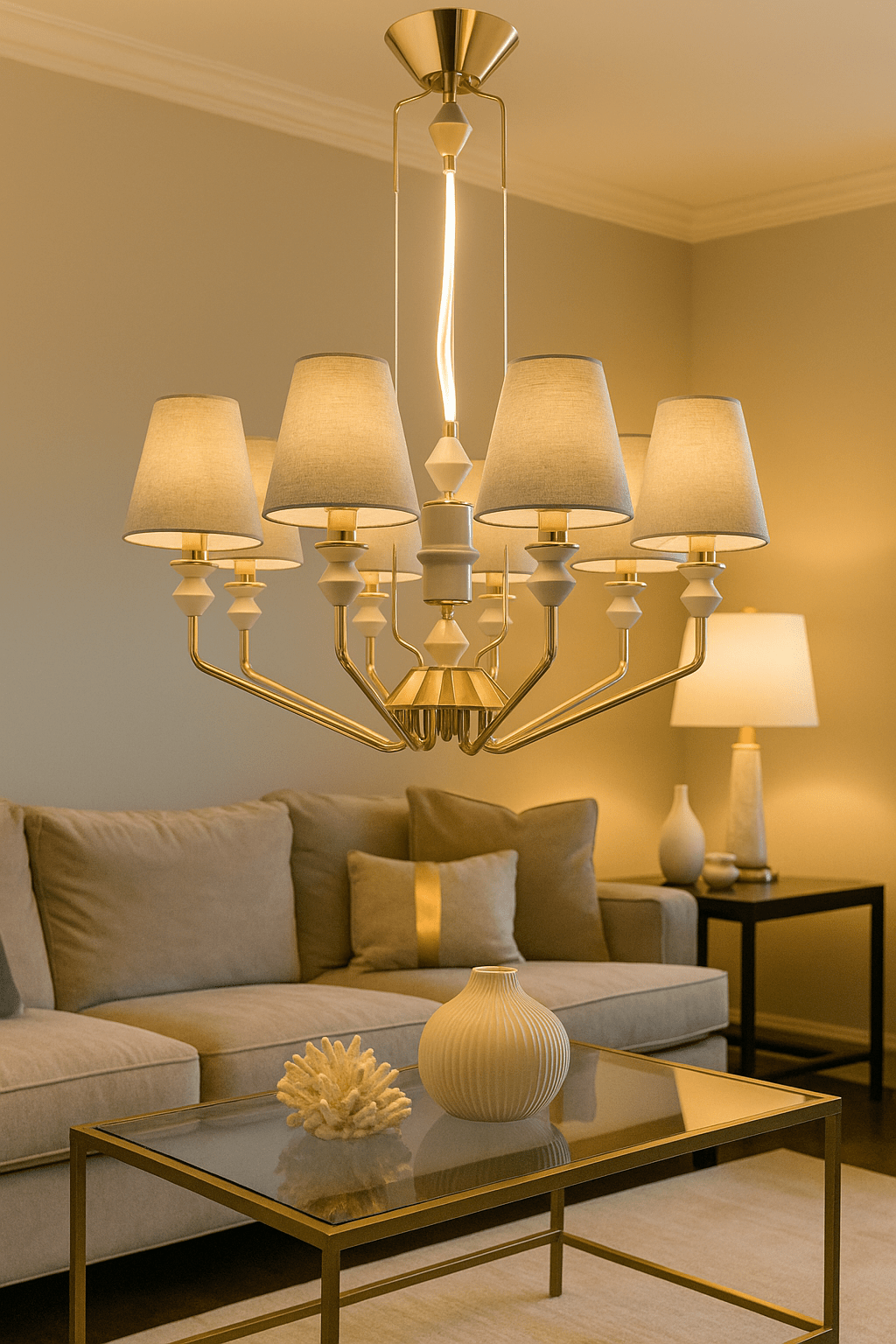 chandelierデスク Champagne Gold Ceramic Chandelier – Future Light - LED Lights