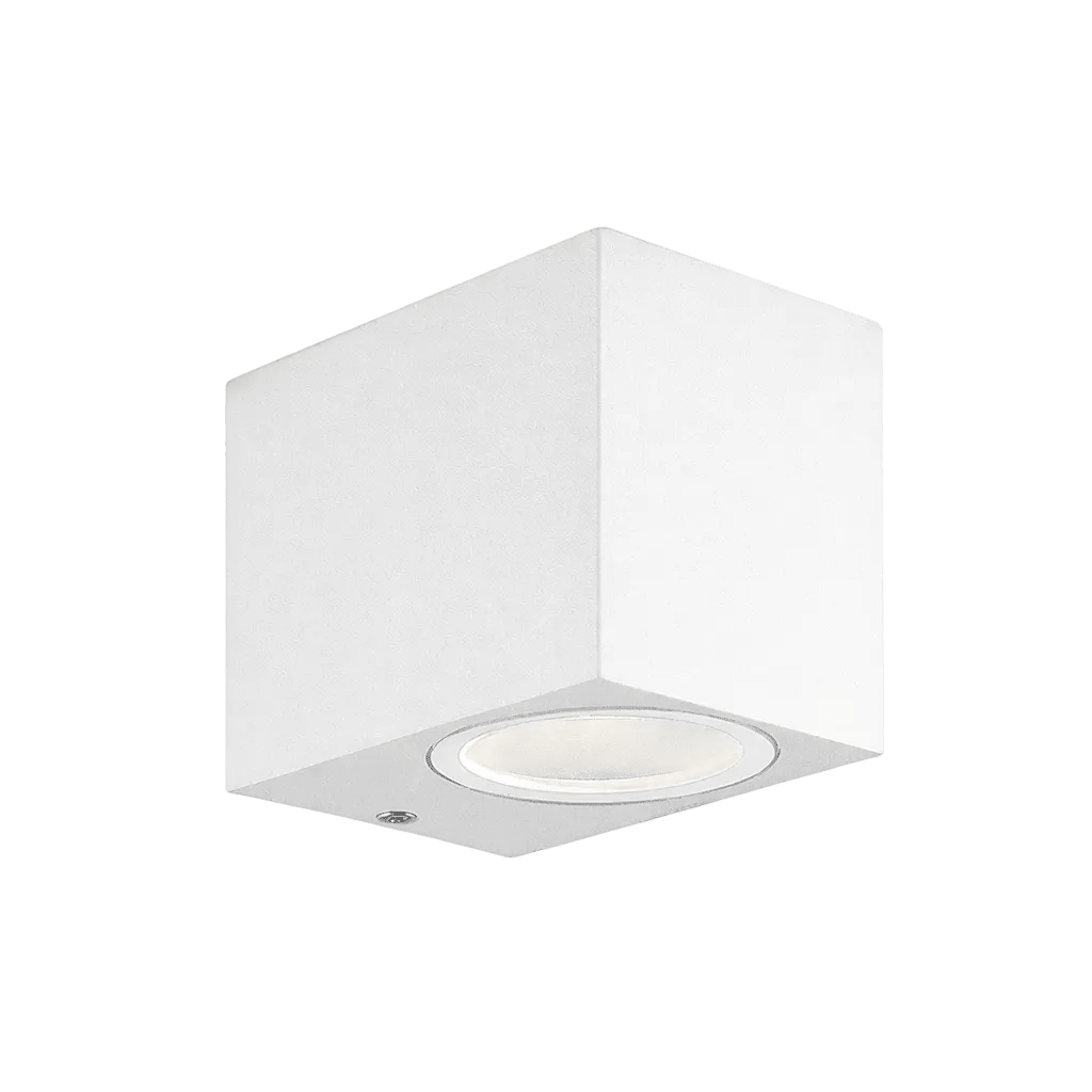 Block 1 White Outdoor Wall Light