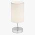 Polished Chrome Table Lamp - White Fabric Shade