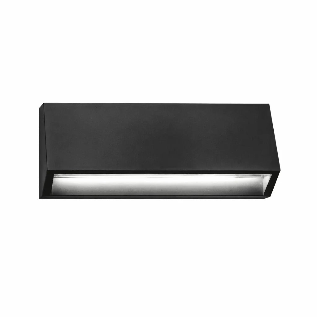 Black Julia CCT surface mount footlight with sleek design and integrated LED.