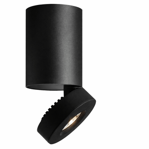 Black cylindrical spotlight on a white background