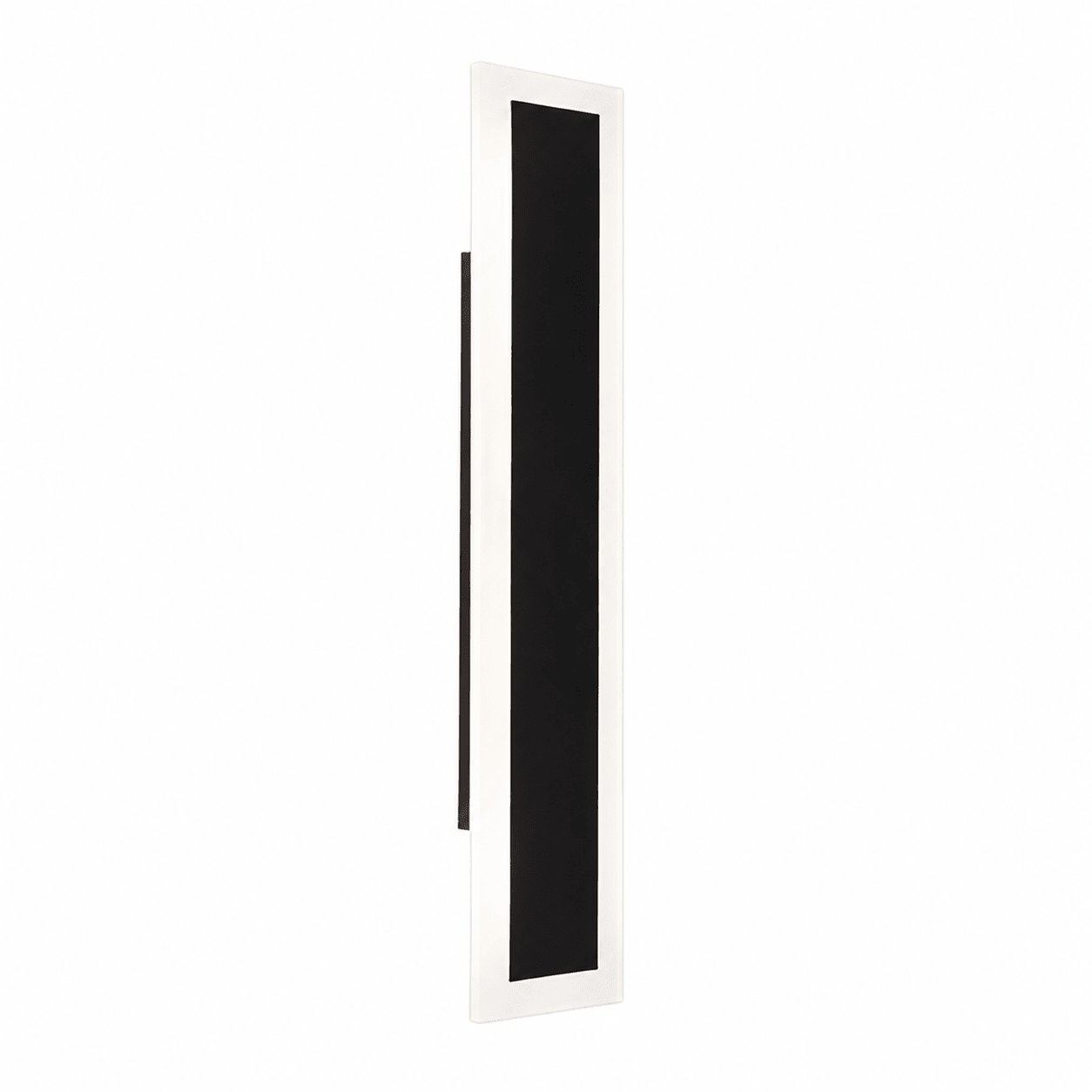Slim modern outdoor wall light with a black center and white frame, designed for accent lighting.