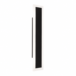Slim modern outdoor wall light with a black center and white frame, designed for accent lighting.