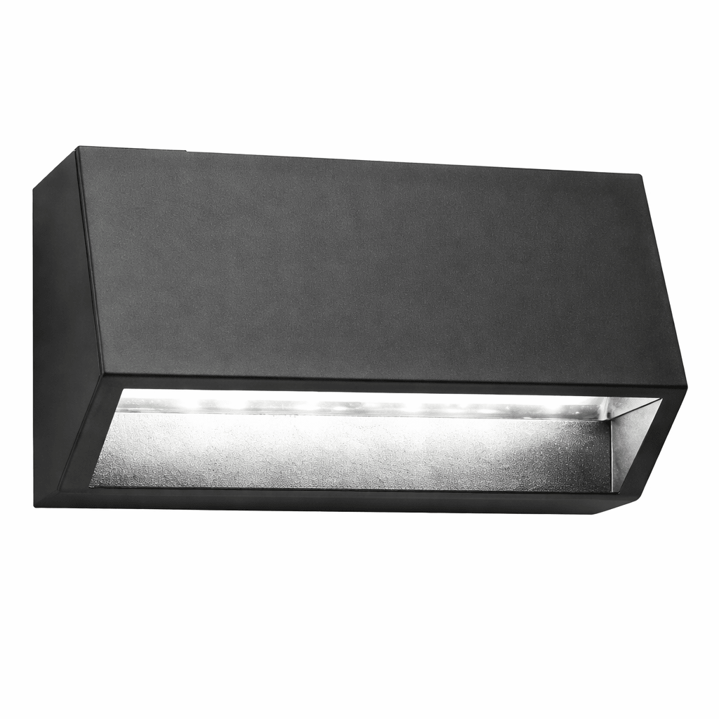 CCT LED Foot Light installed at floor level in a modern South African bathroom wall, emitting soft adjustable white light on tiled floor, minimal design, realistic shadows, no text or logos.