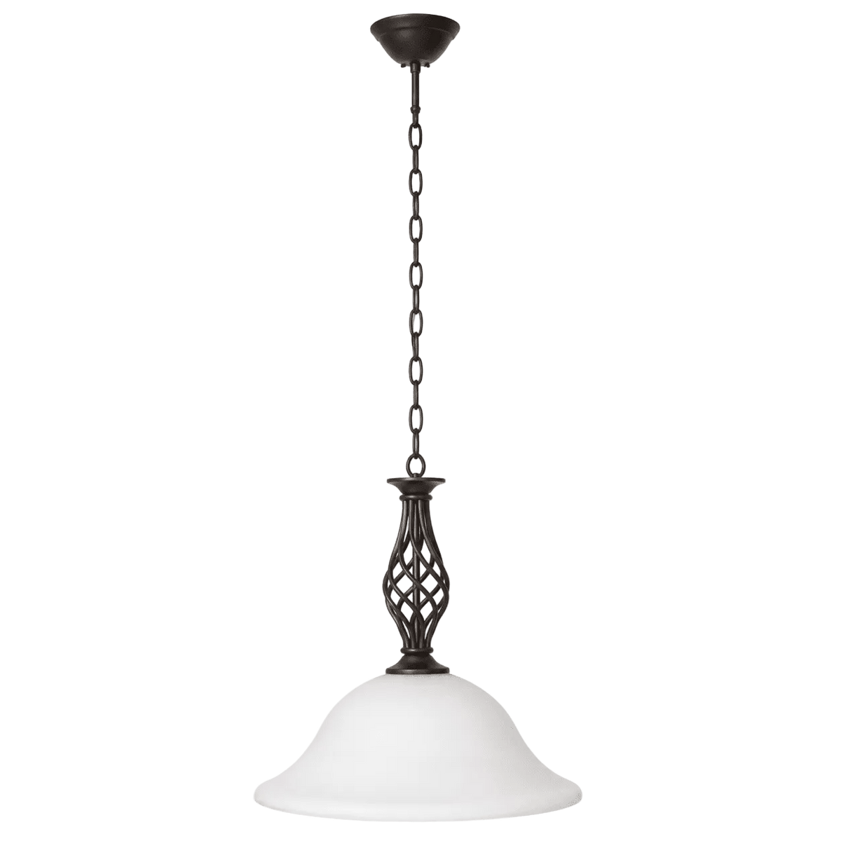 Black Metal Pendant with Alabaster Glass