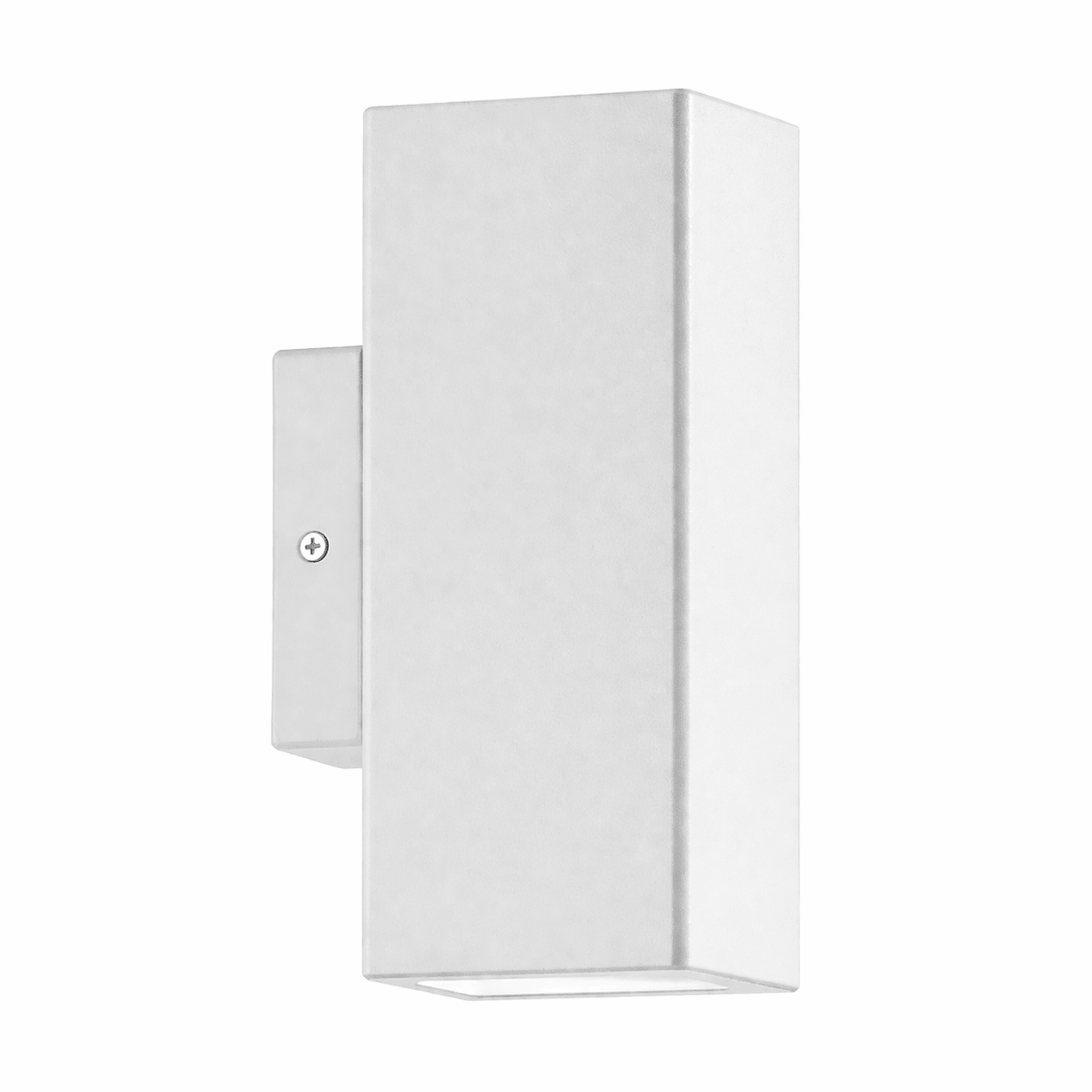 White rectangular wall light fixture on a white background