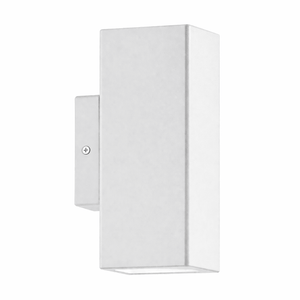 White rectangular wall light fixture on a white background