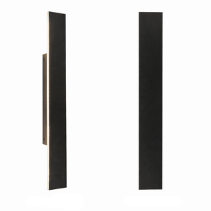 Two views of a black rectangular outdoor white light