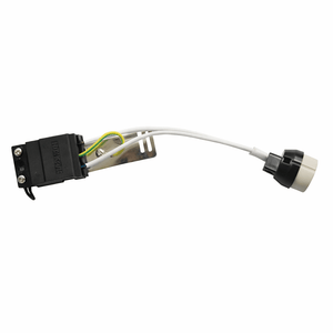 GU10 downlight conversion bracket with wiring and connector, showcasing durable materials and compact design.
