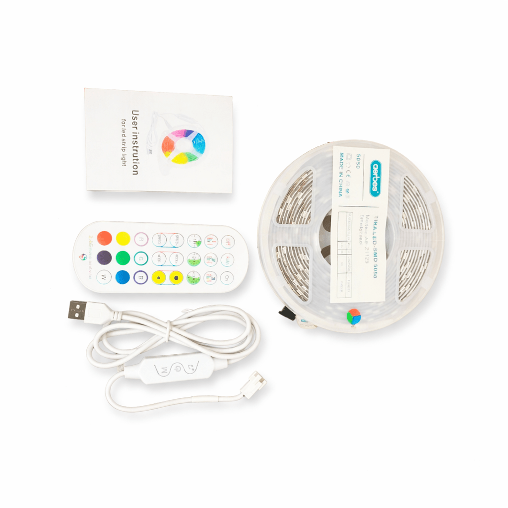 USB RGB LED Strip Light With Remote Control 5M