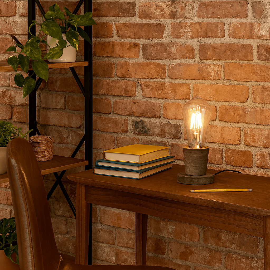 Dark Wood Table Lamp