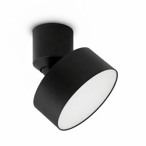 Black ceiling light fixture on a white background