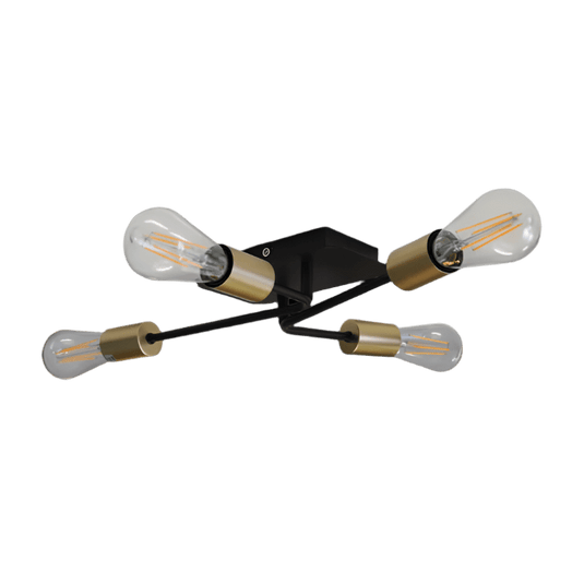 Matt Black 4 Light Traverse Ceiling Fitting