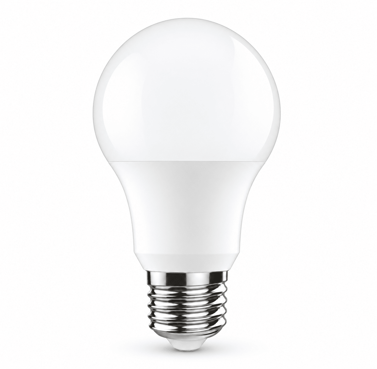 9W E27 LED bulb on white background