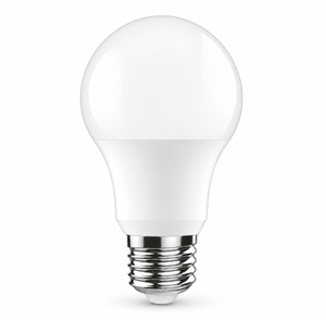 9W E27 LED bulb on white background