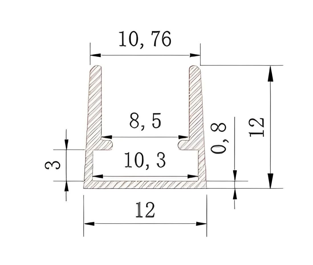LED Extrusion - Edge-lighting Profile (2.5m) - Future Light - LED Lights South Africa