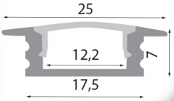 LED Extrusion with Cover - Black A4 Recessed Profile with Black Cover (3m)