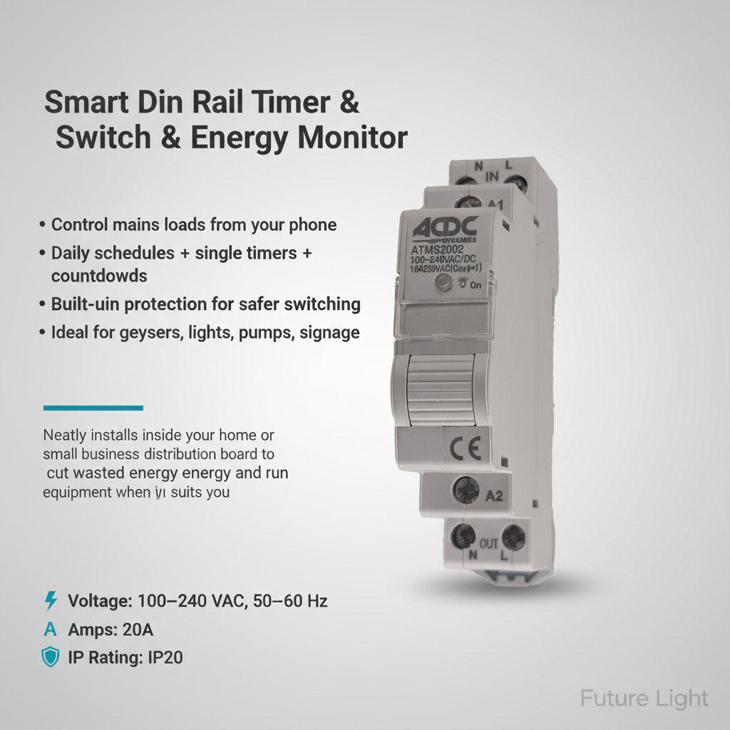 Smart Din Rail Timer & Switch & Energy Monitor