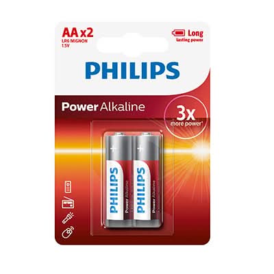 Philips Alkaline AA Batteries - 2 Pack