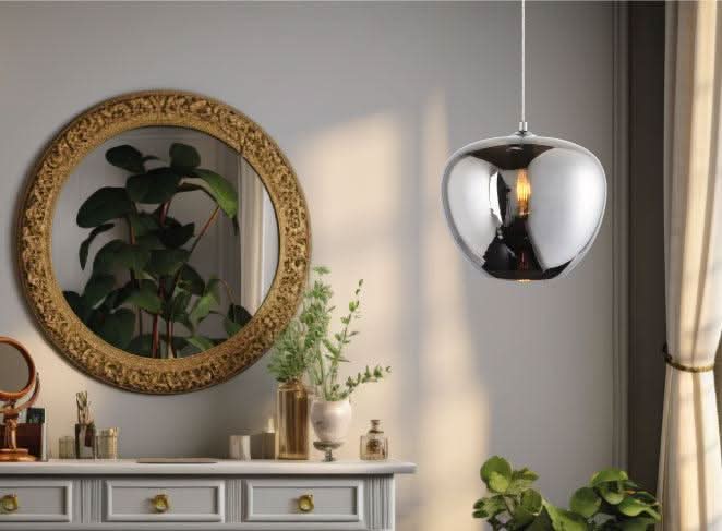 Large Smoke Apple Pendant Light