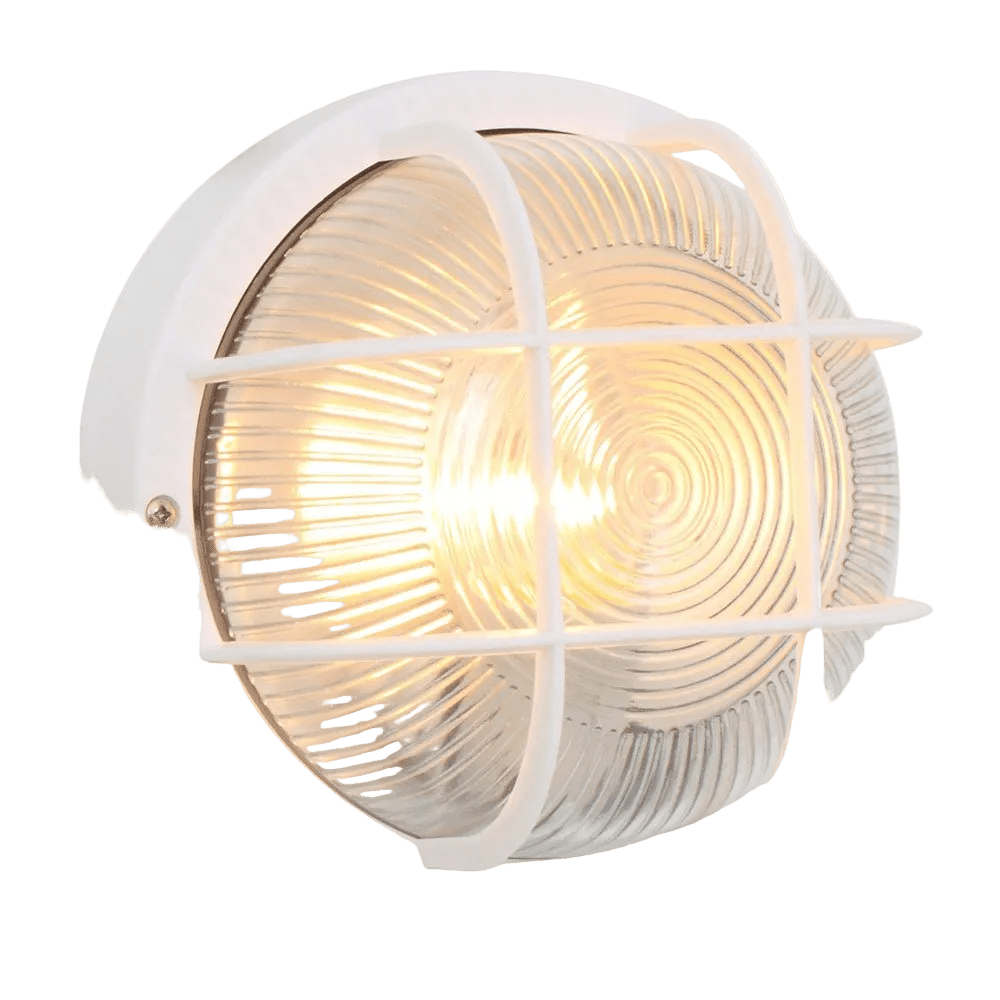 White Outdoor Grid Bulkhead Light IP44