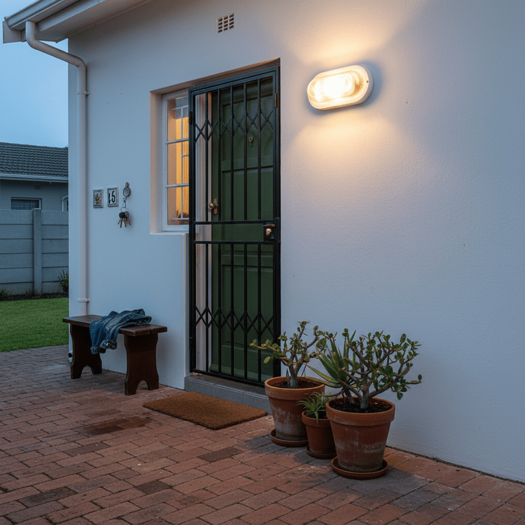 White Outdoor Wall Light - Clear Glass IP44