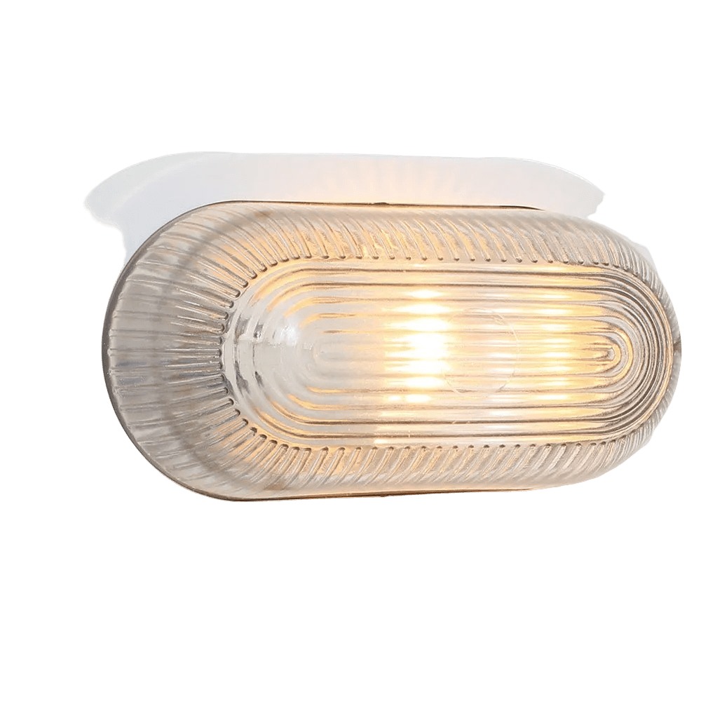 White Outdoor Wall Light - Clear Glass IP44