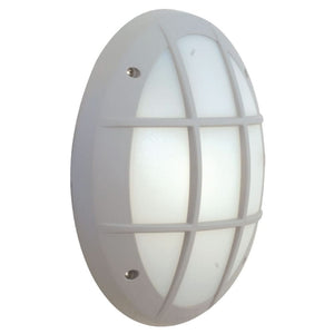 Fumagalli Danzi Grey Outdoor Coastal Wall Light with opal lens and grid design.
