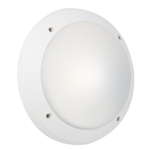Fumagalli Coastal Gelmi Bulkhead outdoor wall light in white, featuring a sleek round design.