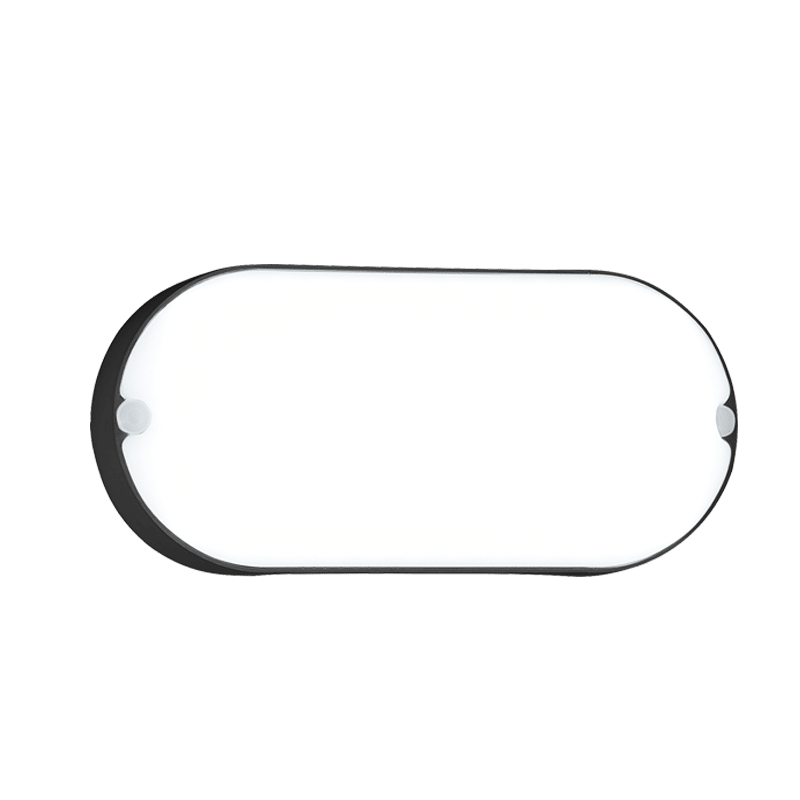 Black 9W LED Oval Bulkhead, 4000K, 630 Lumens, IP54 product image