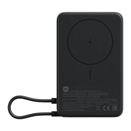 Dark Grey Magnetic Power Bank with Built-in Stand, 10000mAh