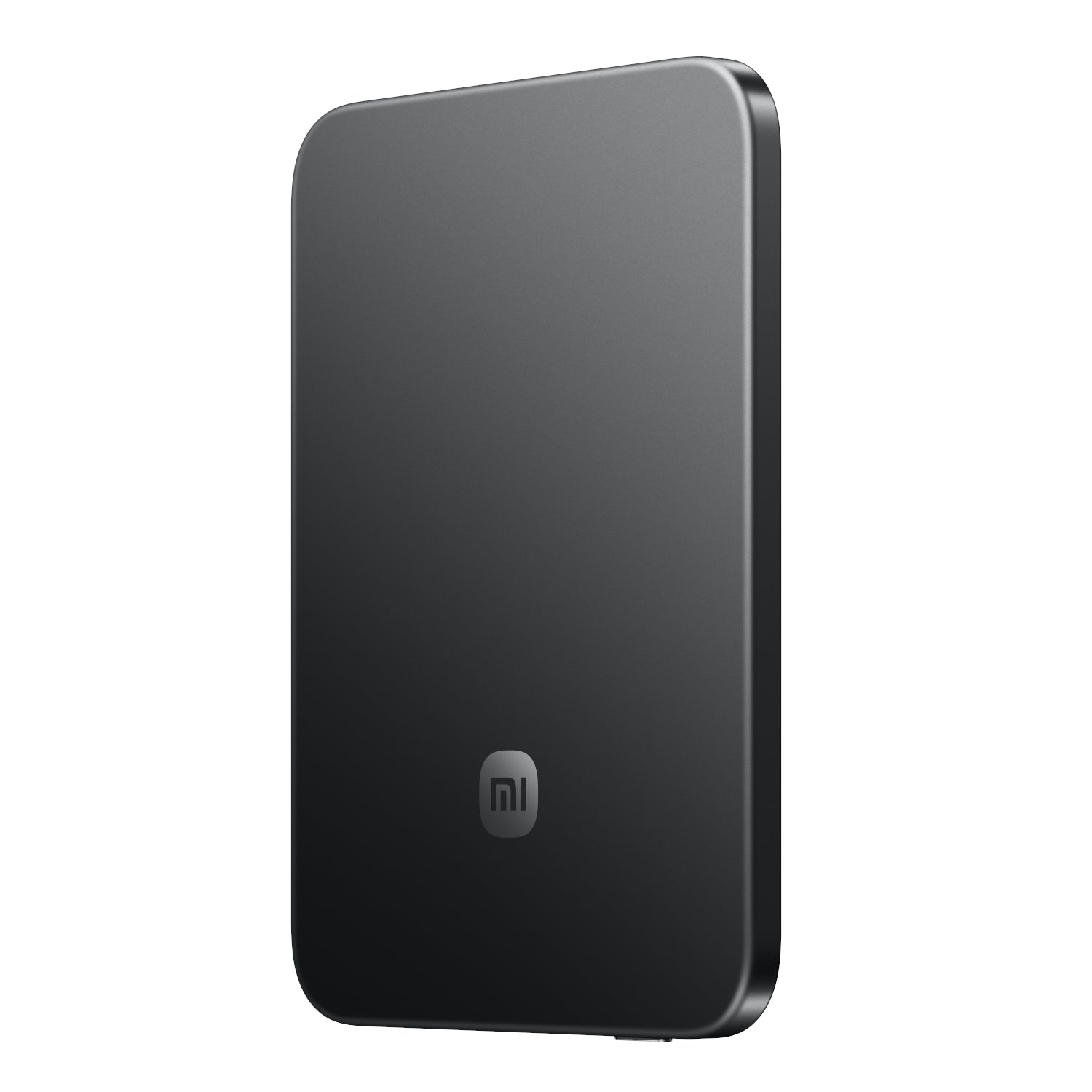 Black 15W magnetic power bank with slim 5000mAh portable charging design