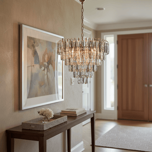 Polished Brass & Crystal Pendant