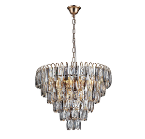 Polished Brass & Crystal Pendant