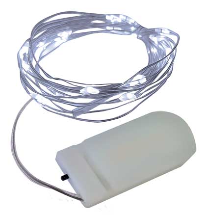 Cool White LED Flexi Star fairy lights with battery-operated controller