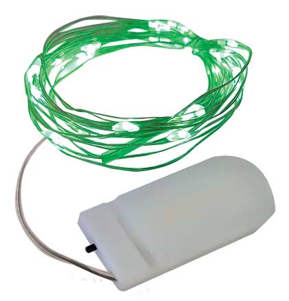 Green LED Flexi Star fairy lights with battery-operated controller
