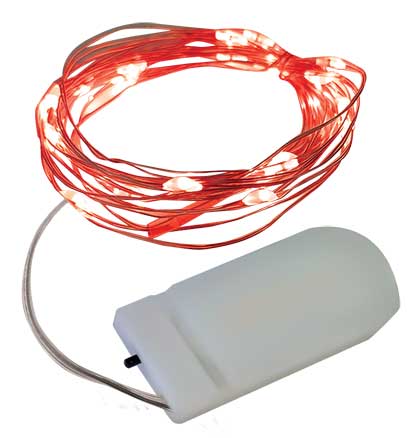 Red LED Flexi Star fairy lights with battery-operated controller
