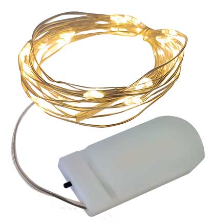 Warm White LED Flexi Star fairy lights with battery-operated controller