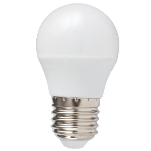 White LED light bulb on a gray background