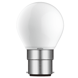 Dimmable LED golf ball bulb with a soft opal finish and E27 base.