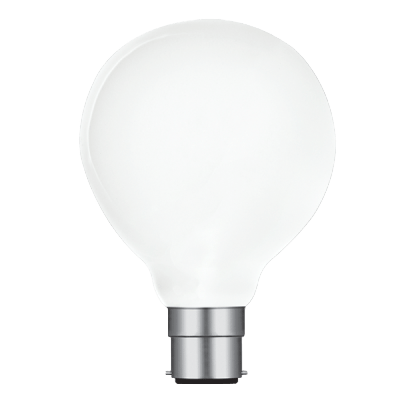 White light bulb on a gray background