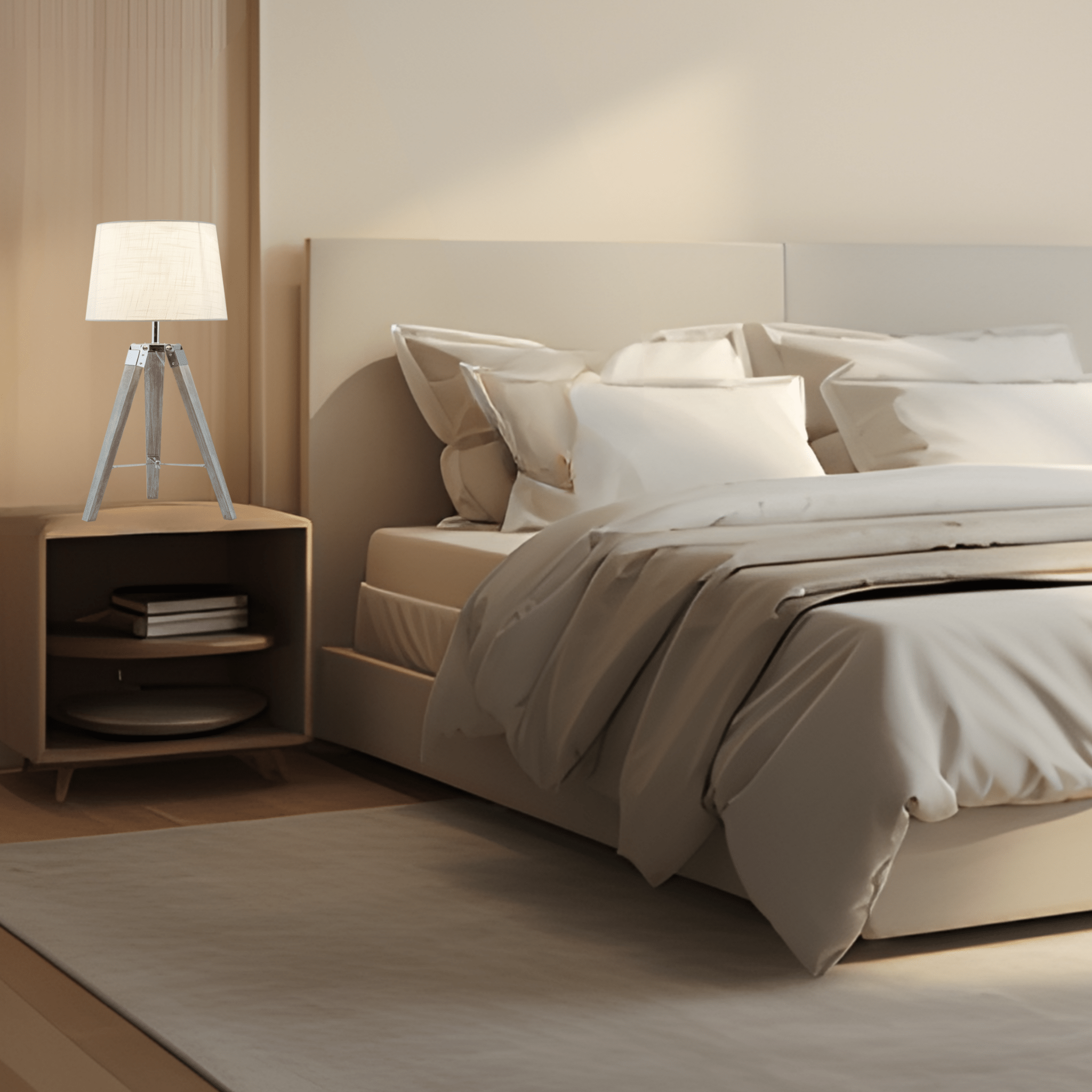 Arabella Wood & Chrome Table Lamp - Future Light - LED Lights South Africa