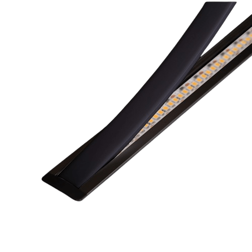 LED Extrusion with Cover - Black A4 Recessed Profile with Black Cover (3m)