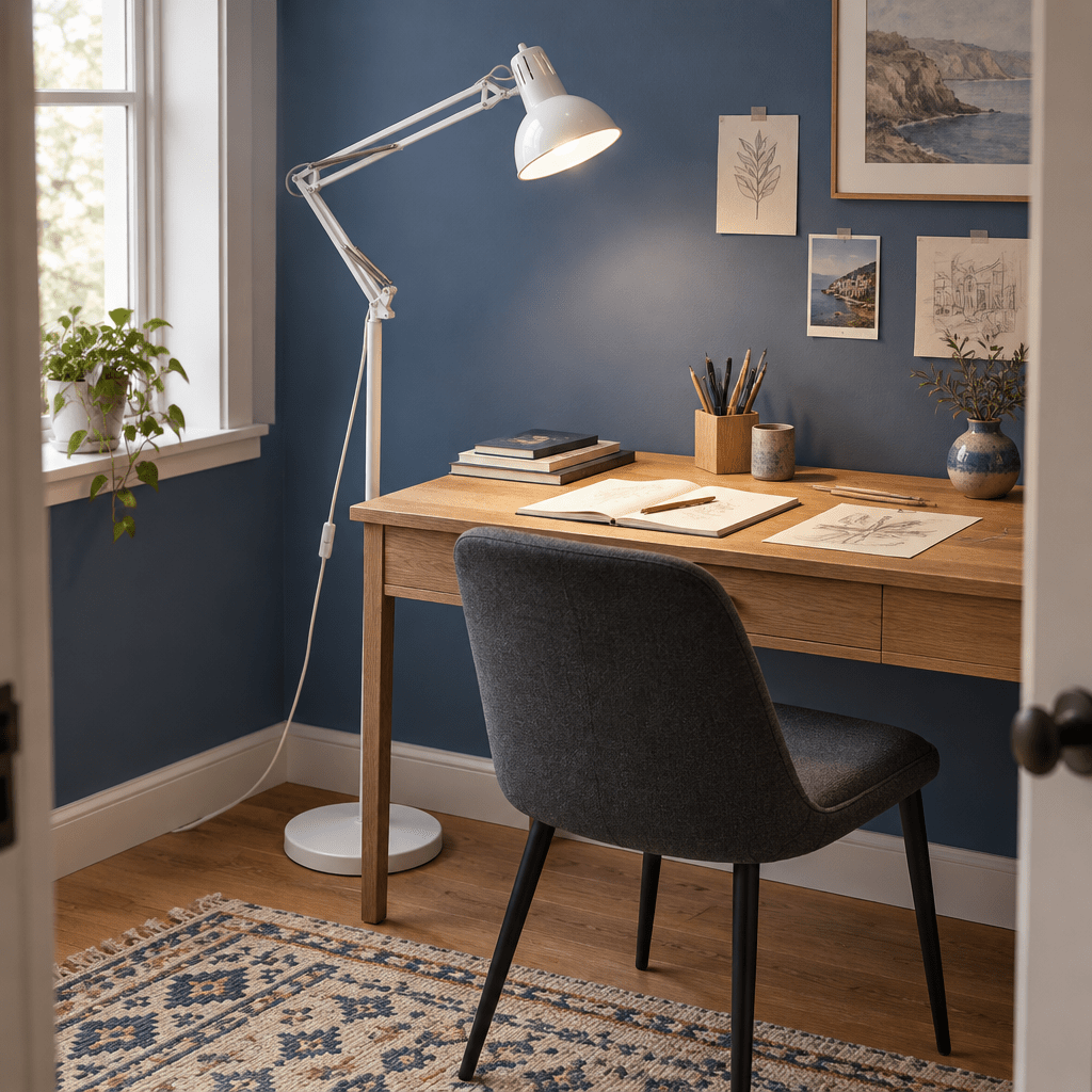 White Floor Lamp with Movable Arms