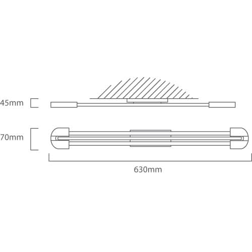 Double 2ft Decorative LED Tube Fitting