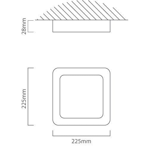 Cool White LED Ceiling Light Square